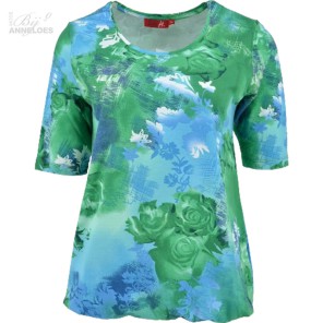 Z T-shirt KM bedrukt - Blauw groen